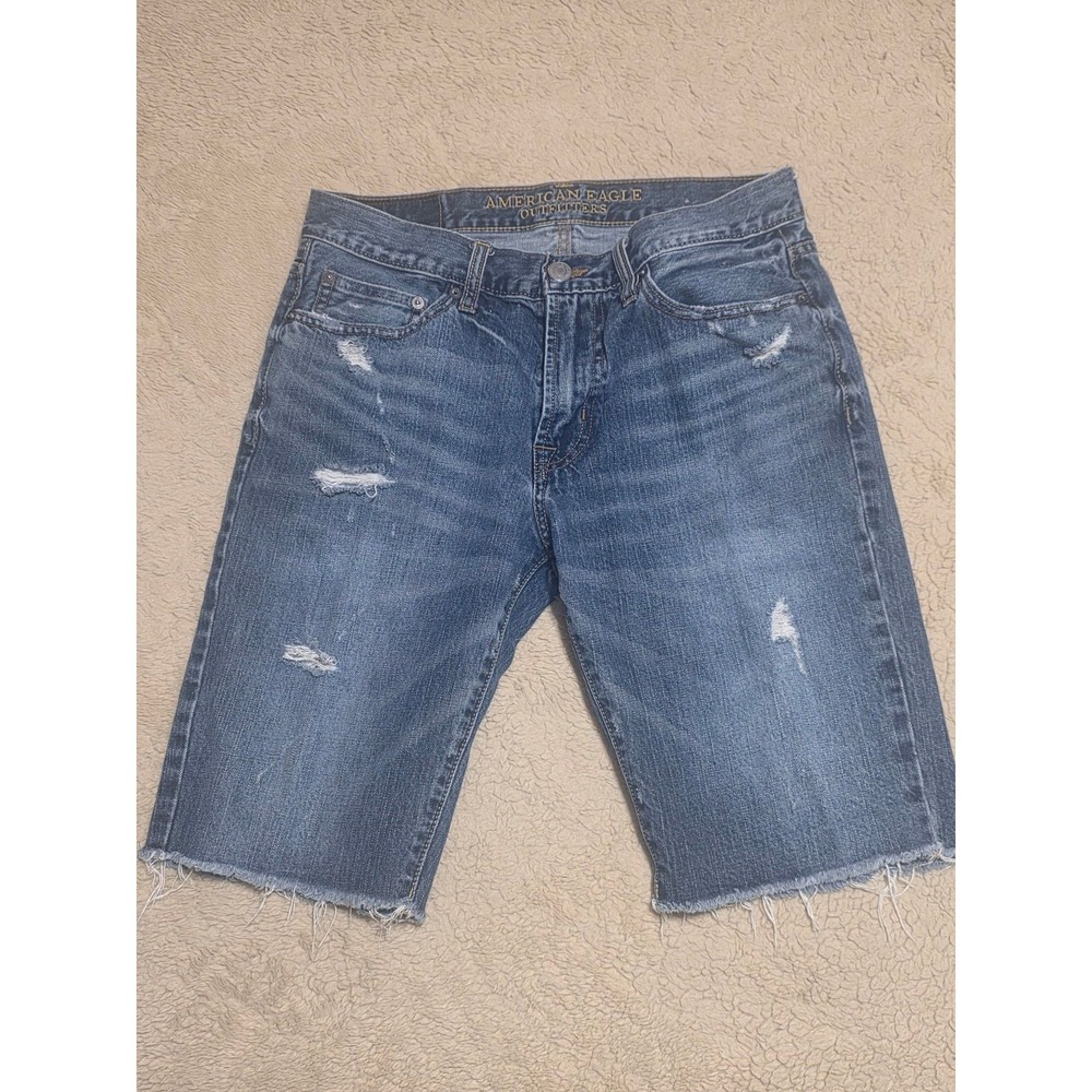 American Eagle Outfitters Men's Size 30 Distressed Raw‎ Hem Denim Jean Shorts